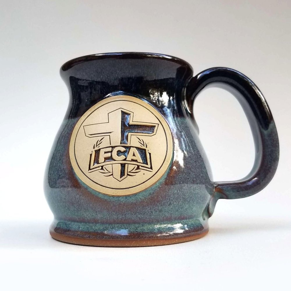 Sunset Hill Stoneware Handcrafted Potbelly Blue Gray Mug